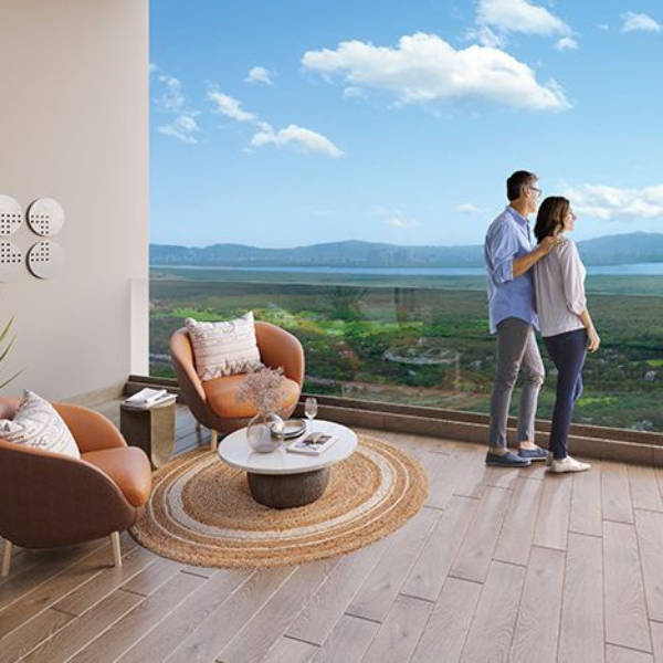 ⁠Expansive green and scenic views of Powai Lake & Vihar Lake